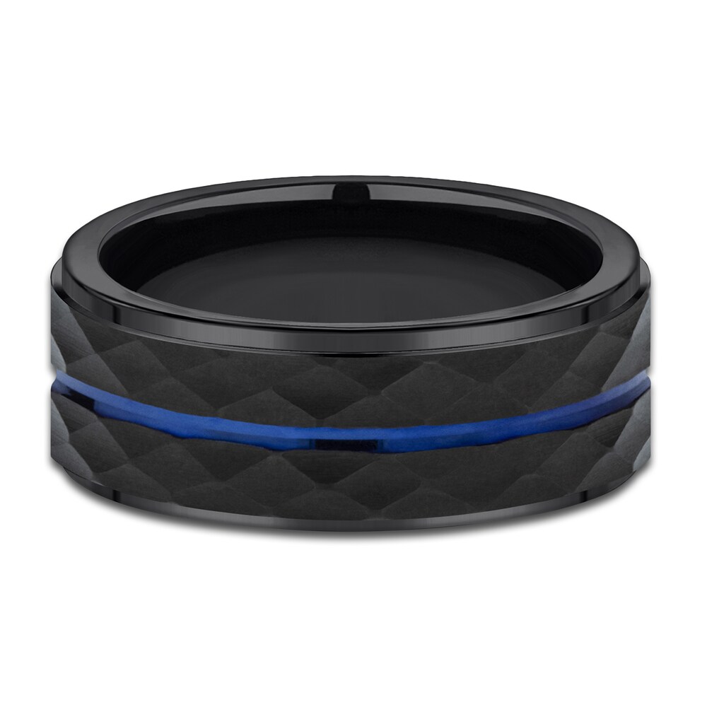 Line Wedding Band Black Cobalt 8.0mm GQeY30YL