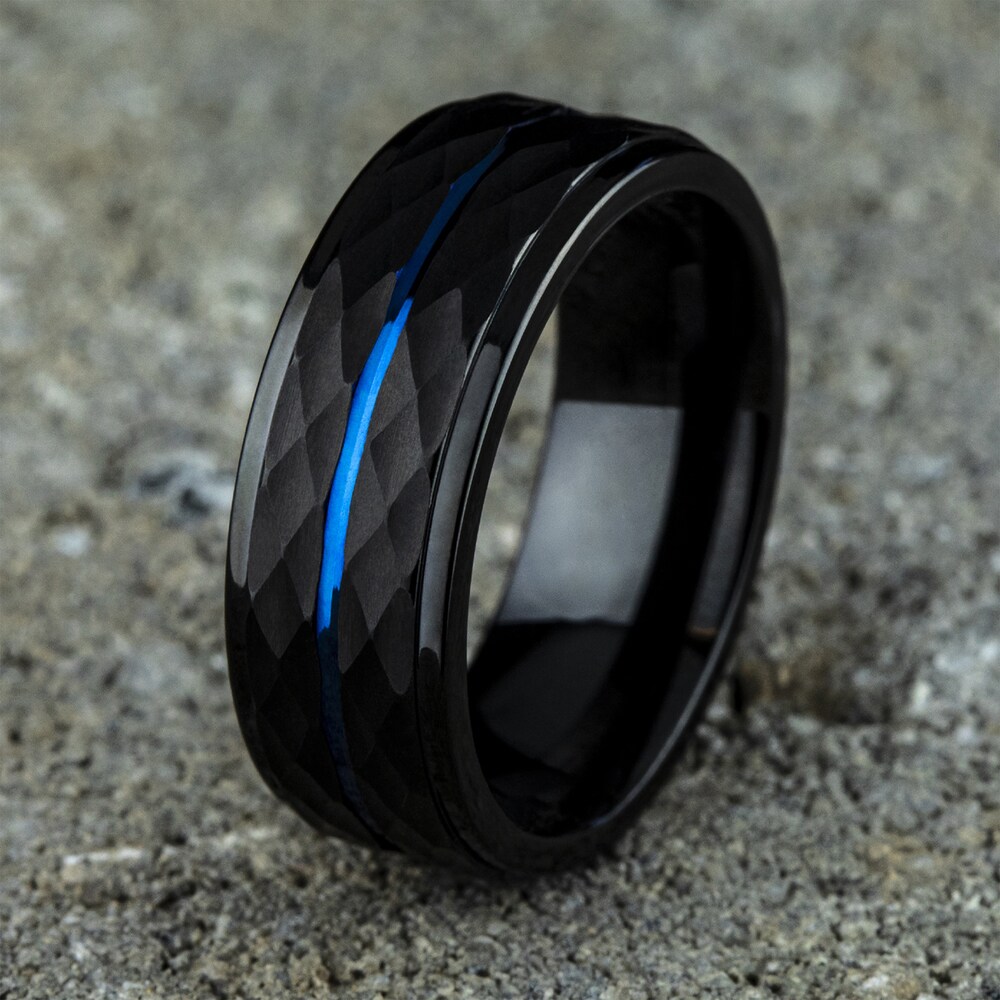 Line Wedding Band Black Cobalt 8.0mm GQeY30YL