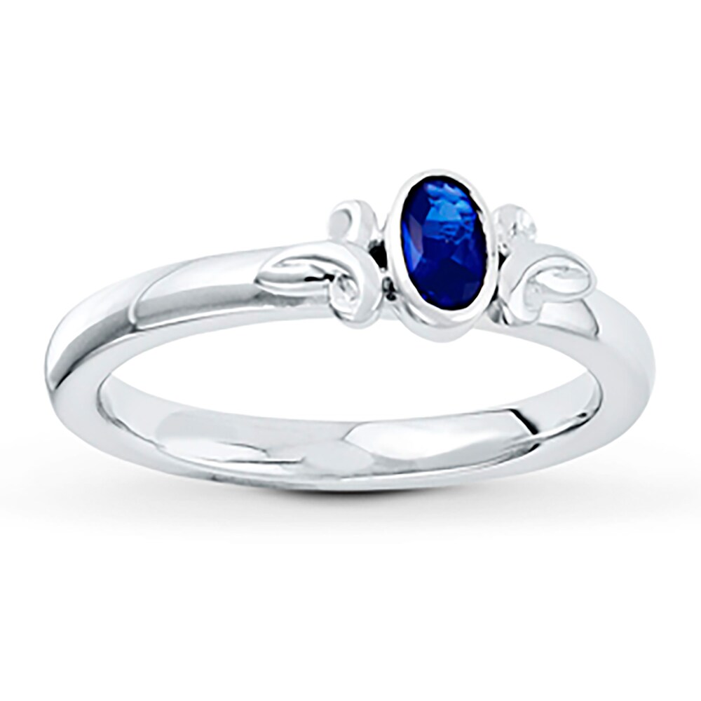 Stackable Ring Lab-Created Sapphire Sterling Silver GZGQNoAA