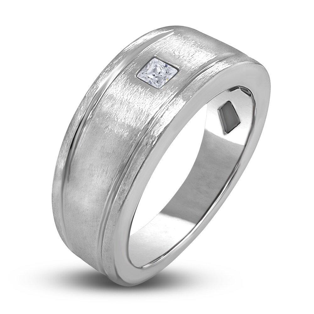 Men\'s Diamond Anniversary Ring 1/5 ct tw Princess 14K White Gold Ge1FLeGm