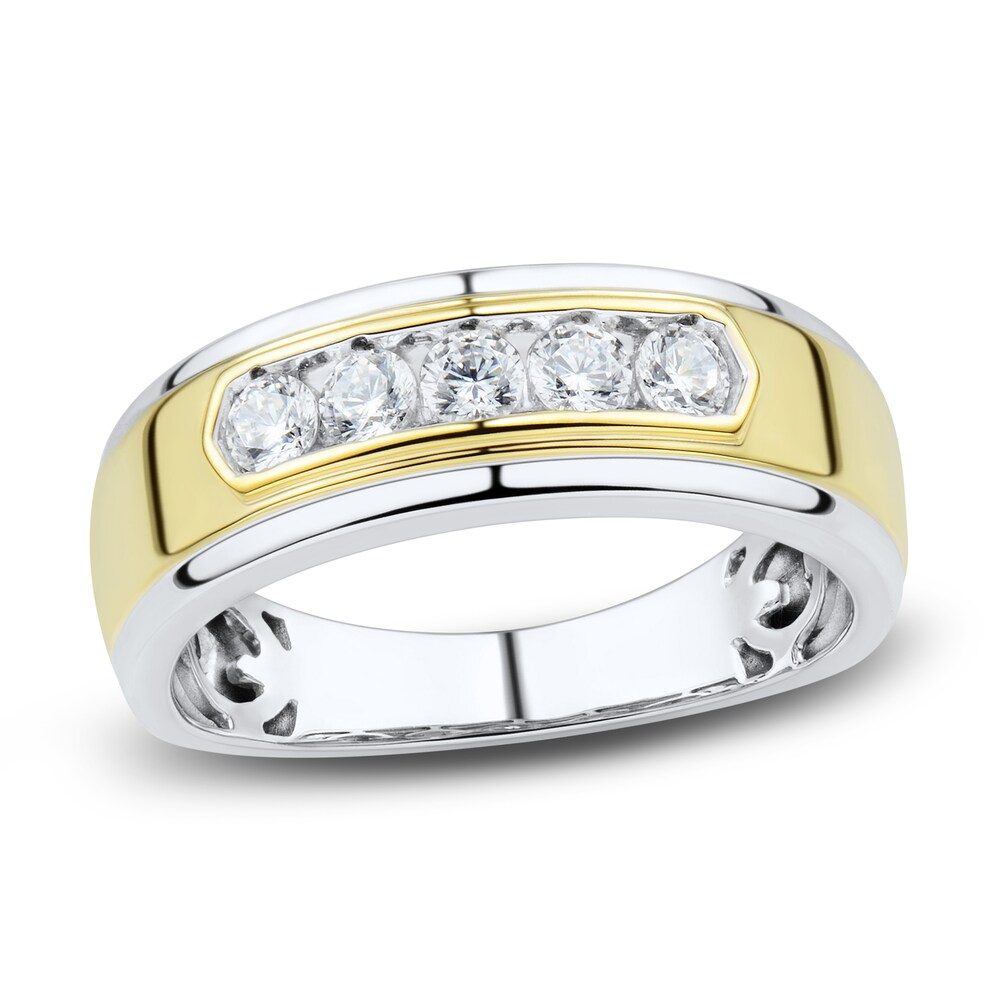 Men's Diamond Wedding Band 1/2 ct tw Round 14K Two-Tone Gold GfvqhChu