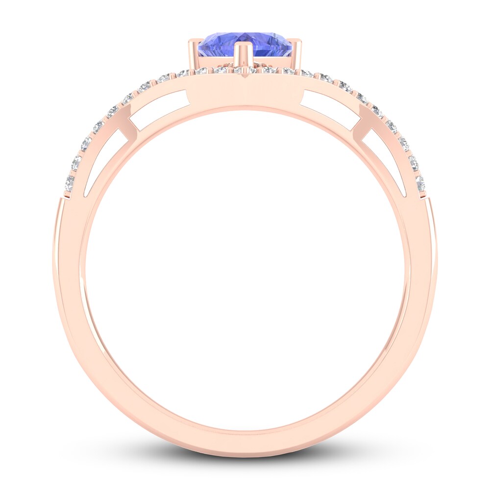 Natural Tanzanite Ring 1/10 ct tw Diamonds 10K Rose Gold GnQA17tR