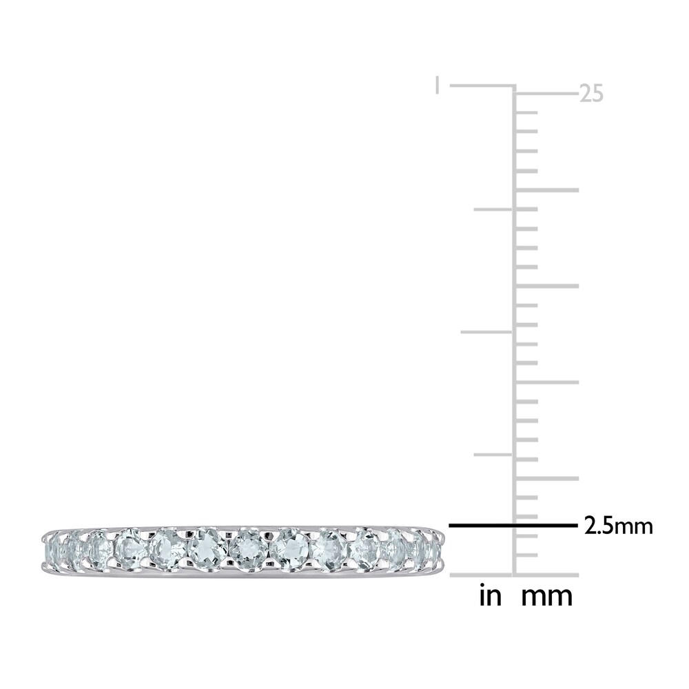 Natural Aquamarine Eternity Ring 10K White Gold H7MUkGkX