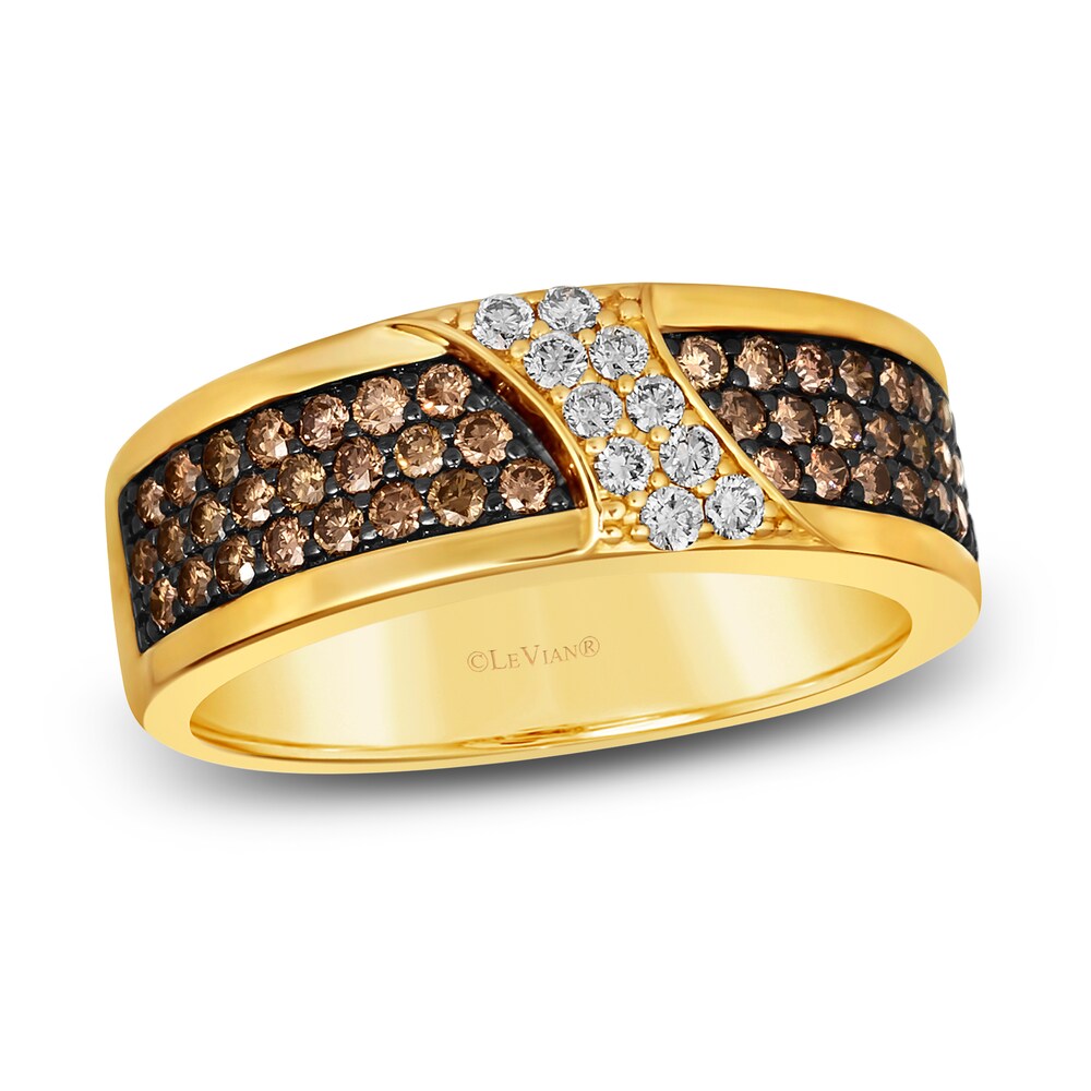 Le Vian Men's Diamond Ring 1 ct tw Round 14K Honey Gold H8w5twzQ