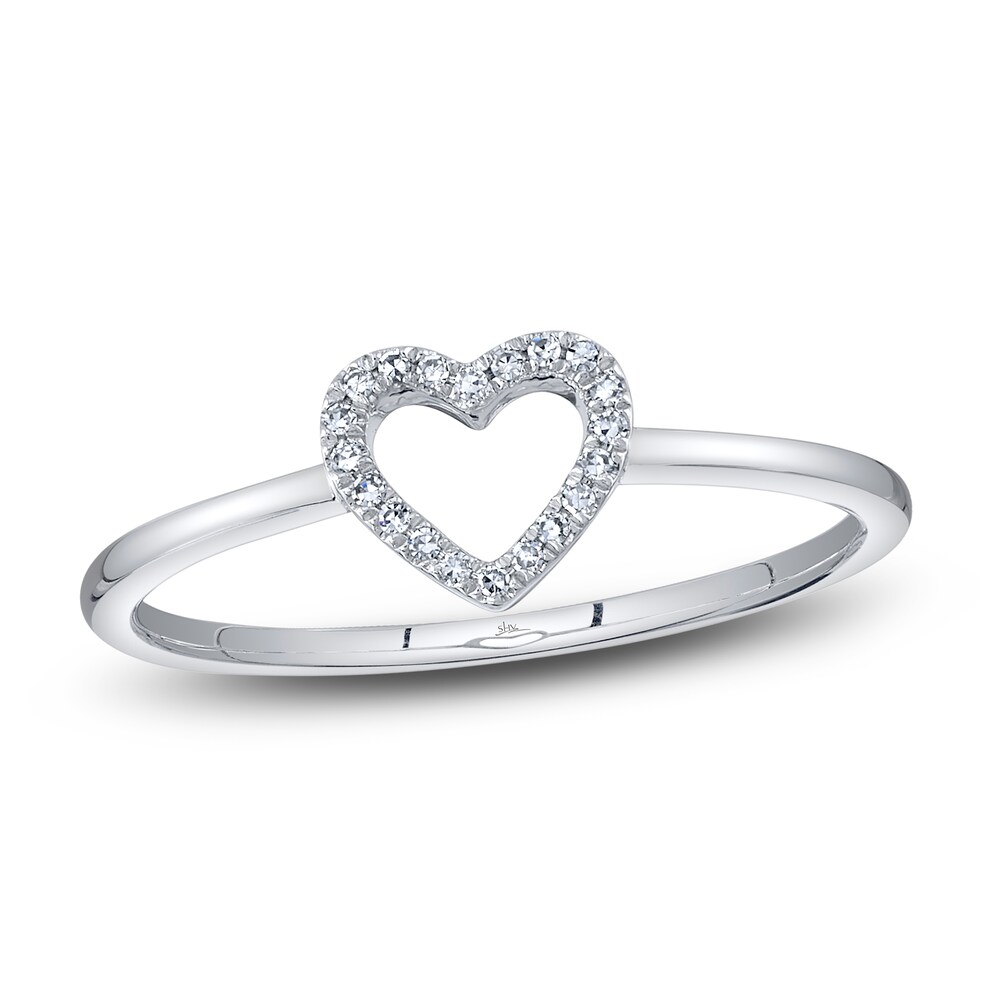 Shy Creation Diamond Accent Heart Ring Round 14K White Gold SC22005658 H96CoR9J