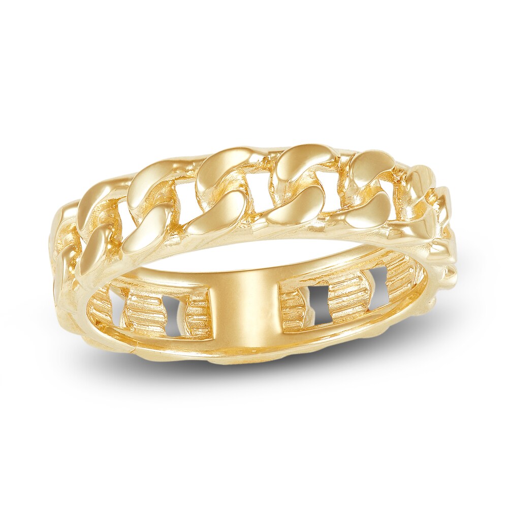 Men's Curb Ring 14K Yellow Gold HCek8vAq