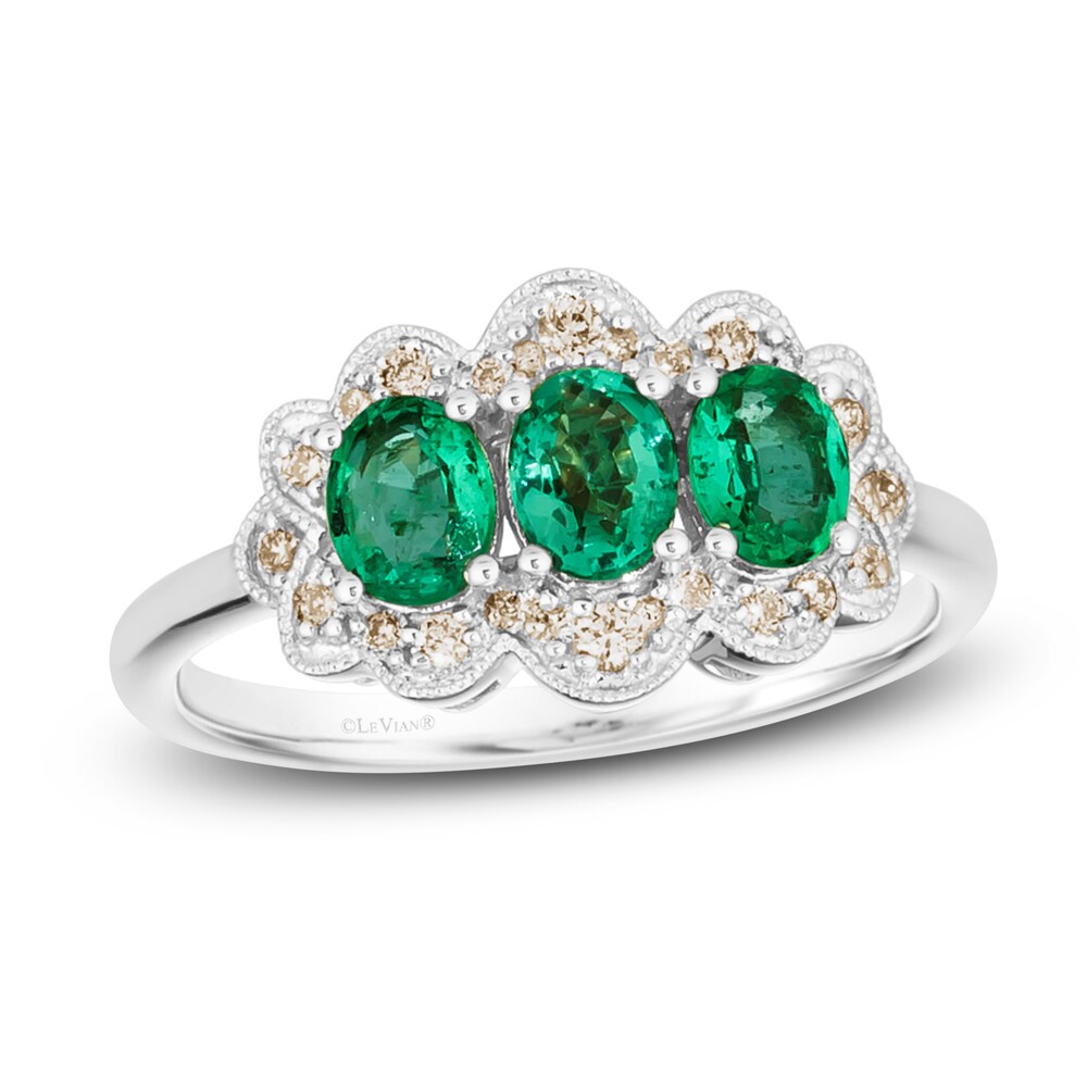 Le Vian Natural Emerald Ring 1/6 ct tw Diamonds 14K Vanilla Gold HCz4XwJP