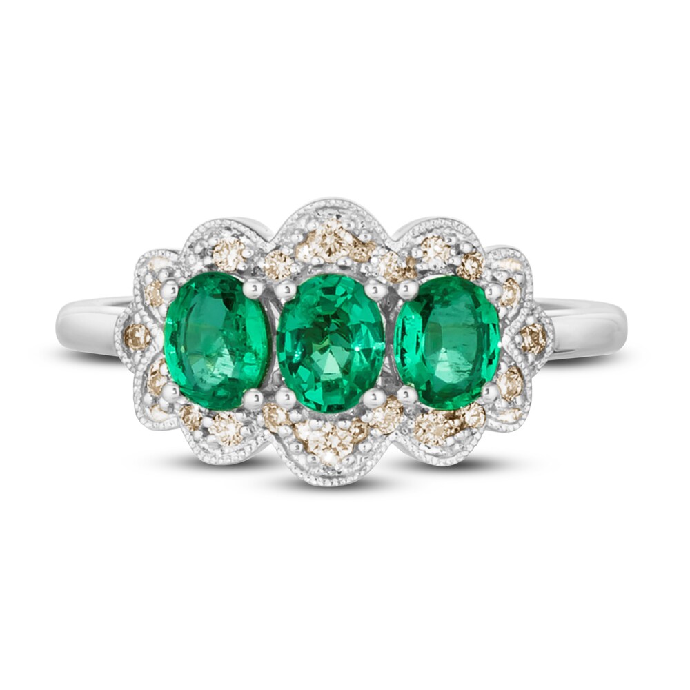 Le Vian Natural Emerald Ring 1/6 ct tw Diamonds 14K Vanilla Gold HCz4XwJP