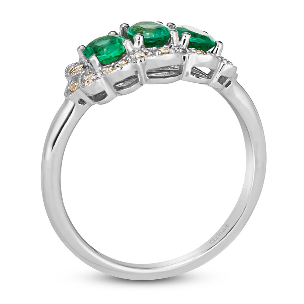 Le Vian Natural Emerald Ring 1/6 ct tw Diamonds 14K Vanilla Gold HCz4XwJP