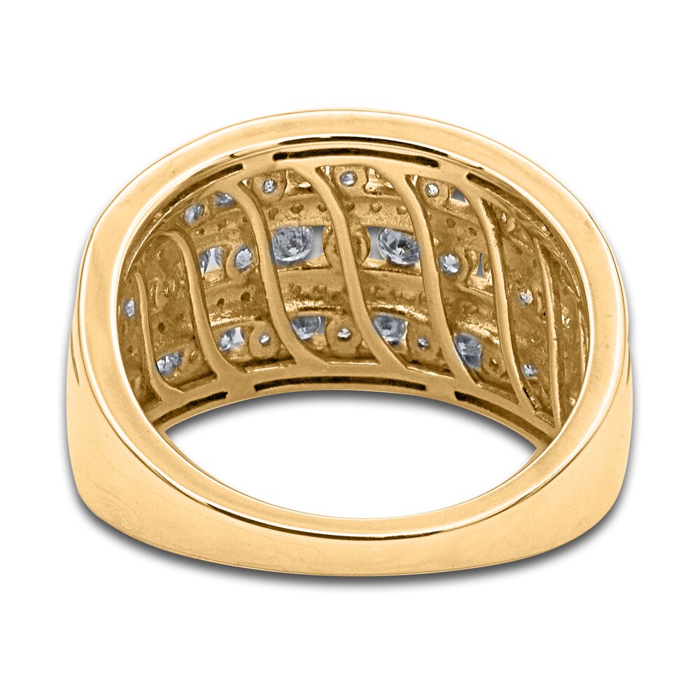 Diamond Multi-Row Anniversary Band 1 ct tw Round 14K Yellow Gold HEyzQrCd