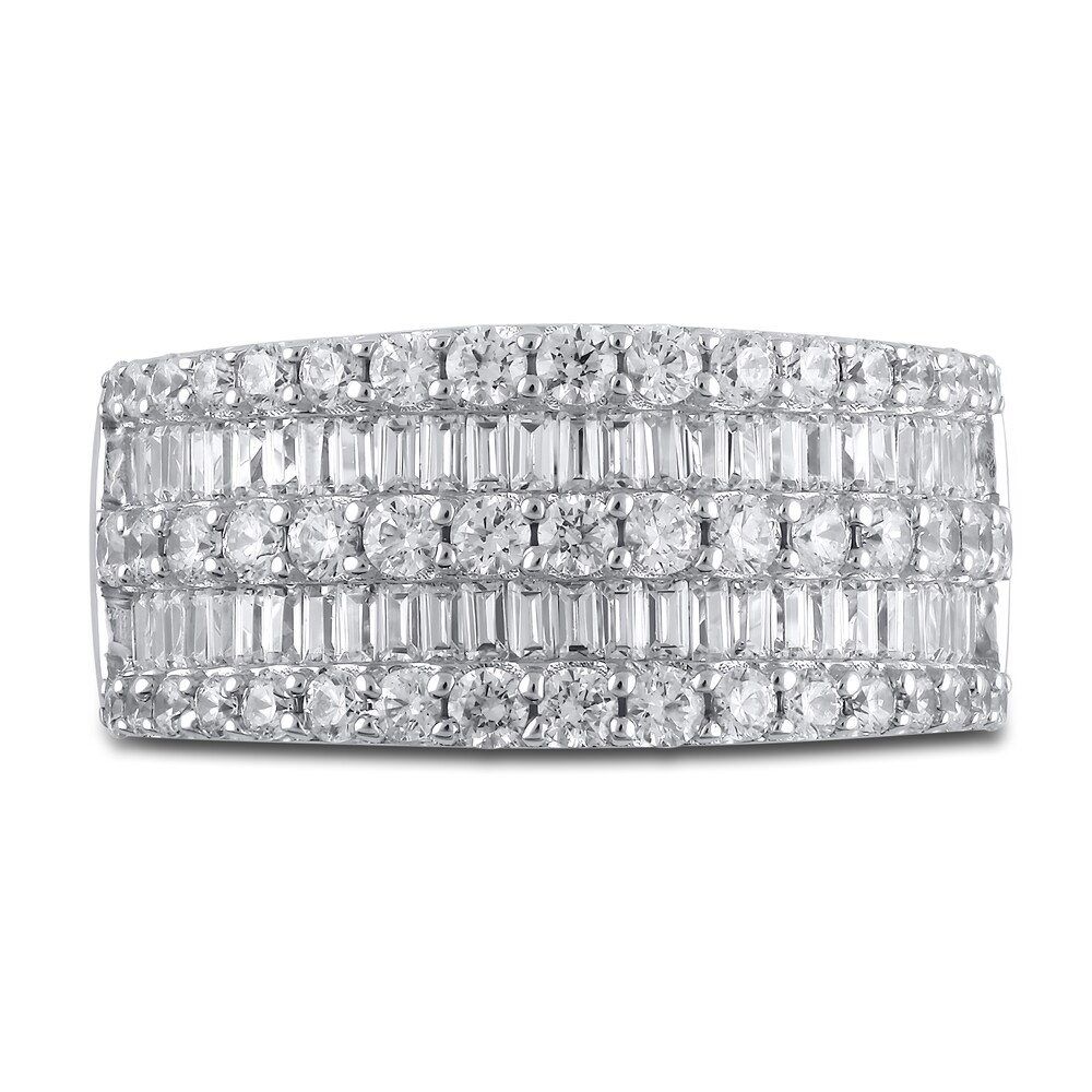 Diamond Anniversary Band 2 ct tw Round/Baguette 14K White Gold HMn2hGd7