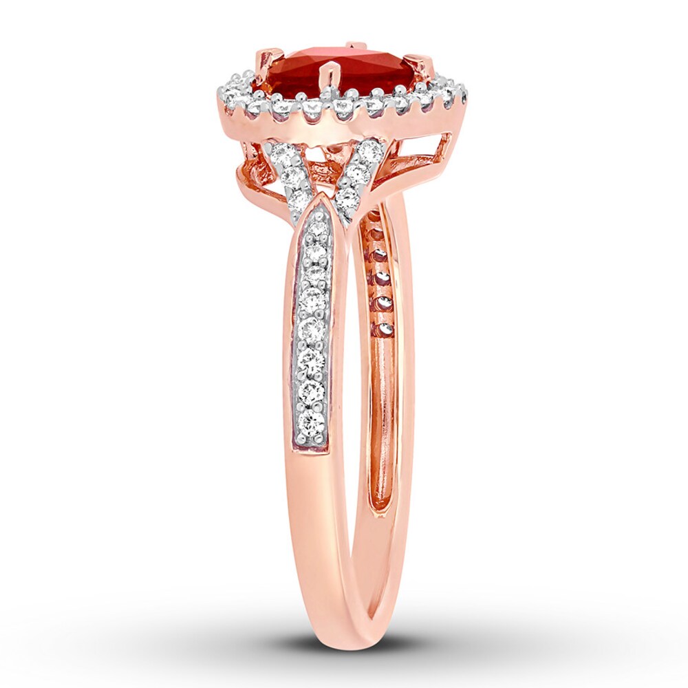 Natural Ruby Ring 1/4 carat tw Diamonds 14K Rose Gold HRKDzM0e