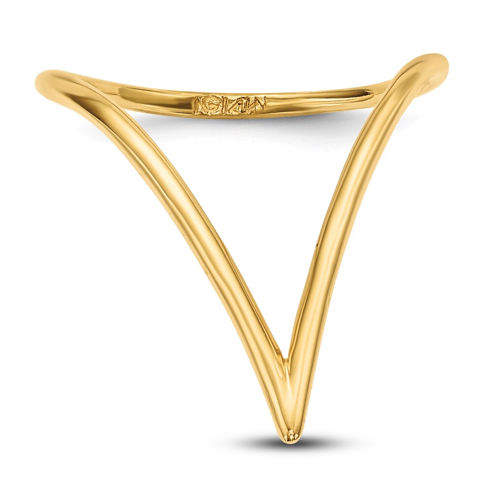 High-Polish Chevron Ring 14K Yellow Gold HY7cZWHP