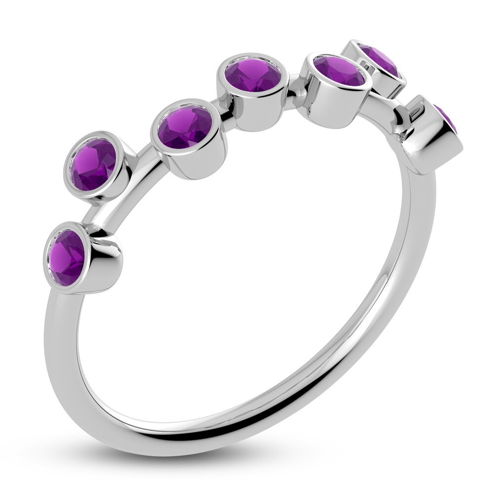 Juliette Maison Natural Amethyst Ring 10K White Gold HkrUKNB4