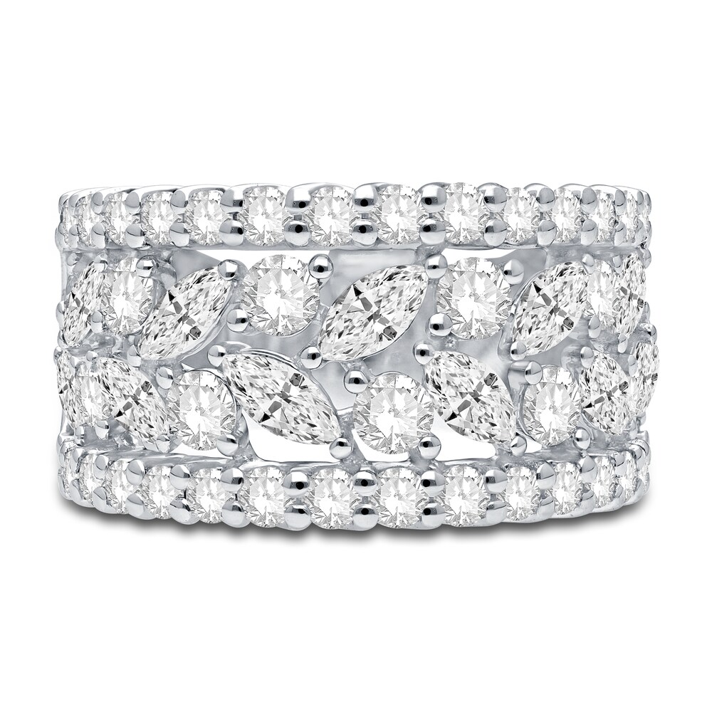 Diamond Anniversary Band 2-1/2 ct tw Marquise/Round 14K White Gold HnUjWBOB