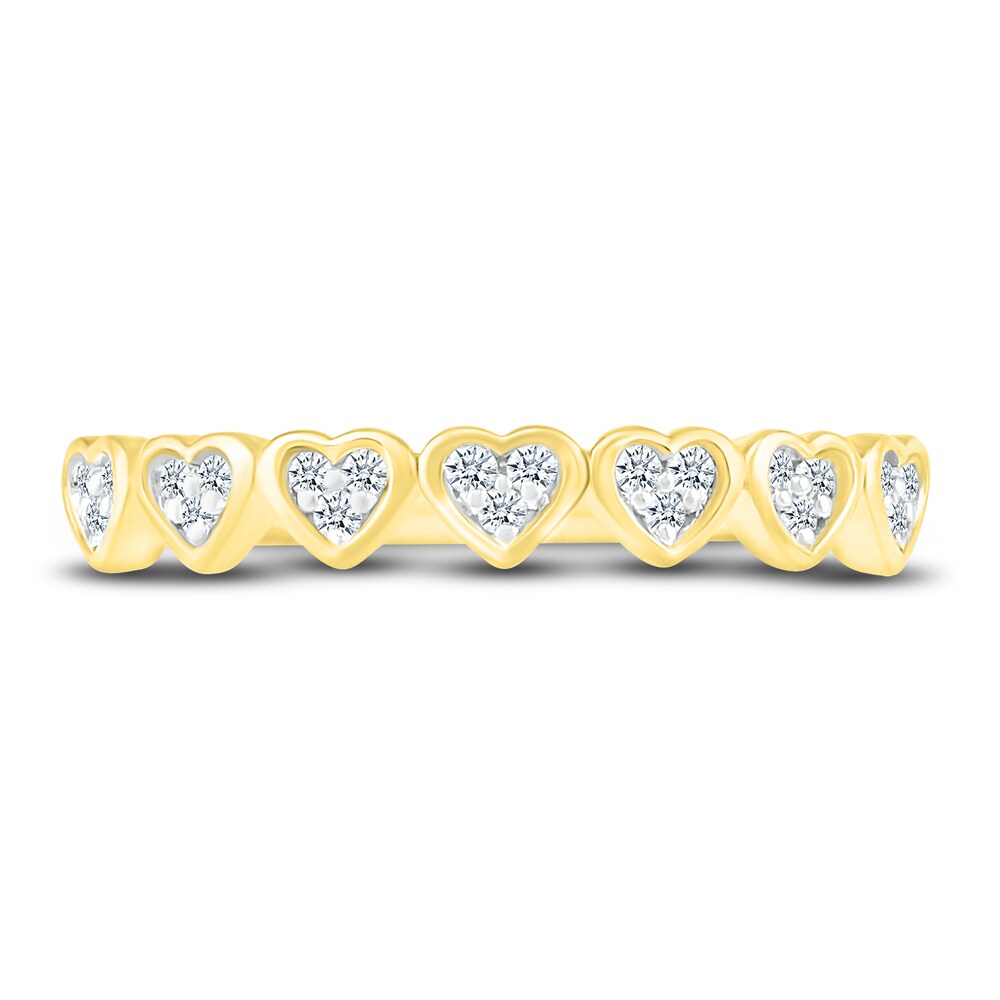 Diamond Heart Stackable Ring 1/8 ct tw Round 10K Yellow Gold HnZTJCz8