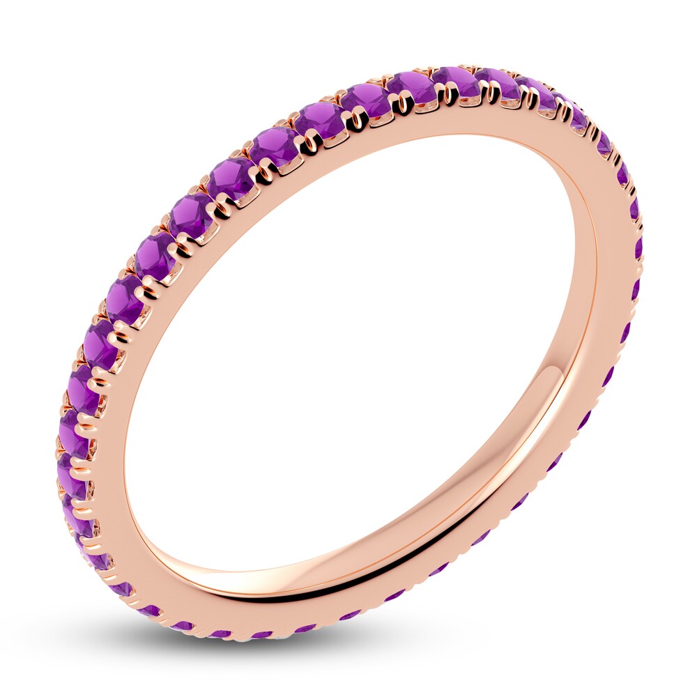 Juliette Maison Natural Amethyst Eternity Ring 10K Rose Gold Hr8jKsxO