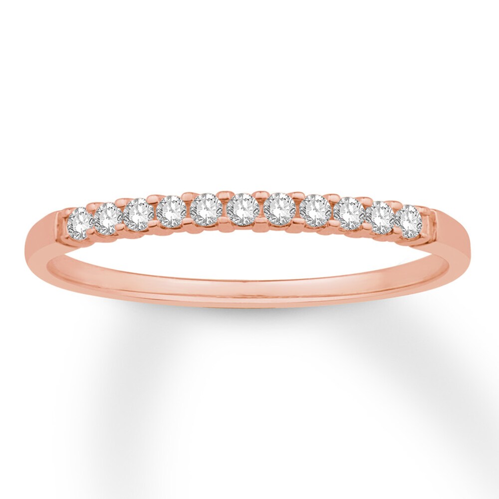 Diamond Anniversary Band 1/10 ct tw Round-cut 10K Rose Gold HtwEFaa4