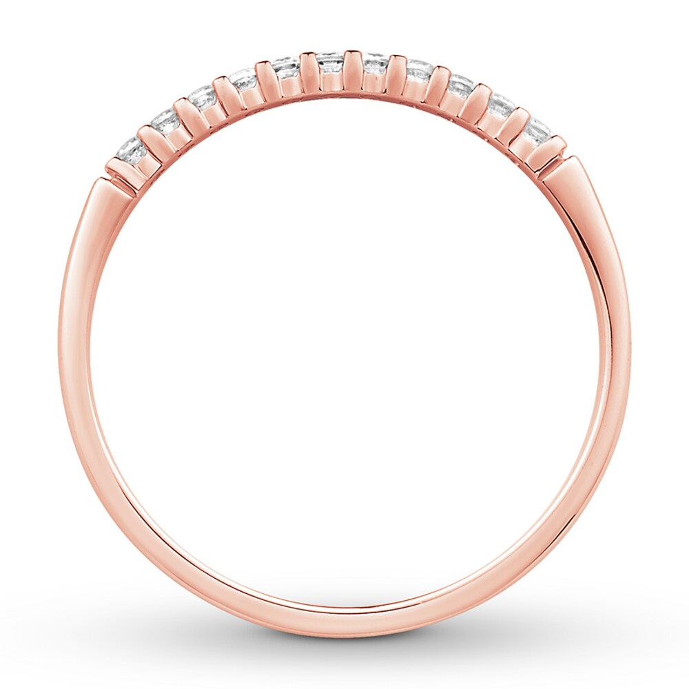 Diamond Anniversary Band 1/10 ct tw Round-cut 10K Rose Gold HtwEFaa4