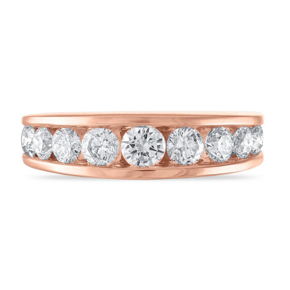 Diamond Wedding Band 1-1/2 ct tw Round 14K Rose Gold Hygz13cY