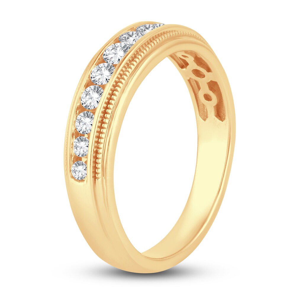 Men\'s Diamond Wedding Band 1/2 ct tw Round 14K Yellow Gold I4RtuwZd