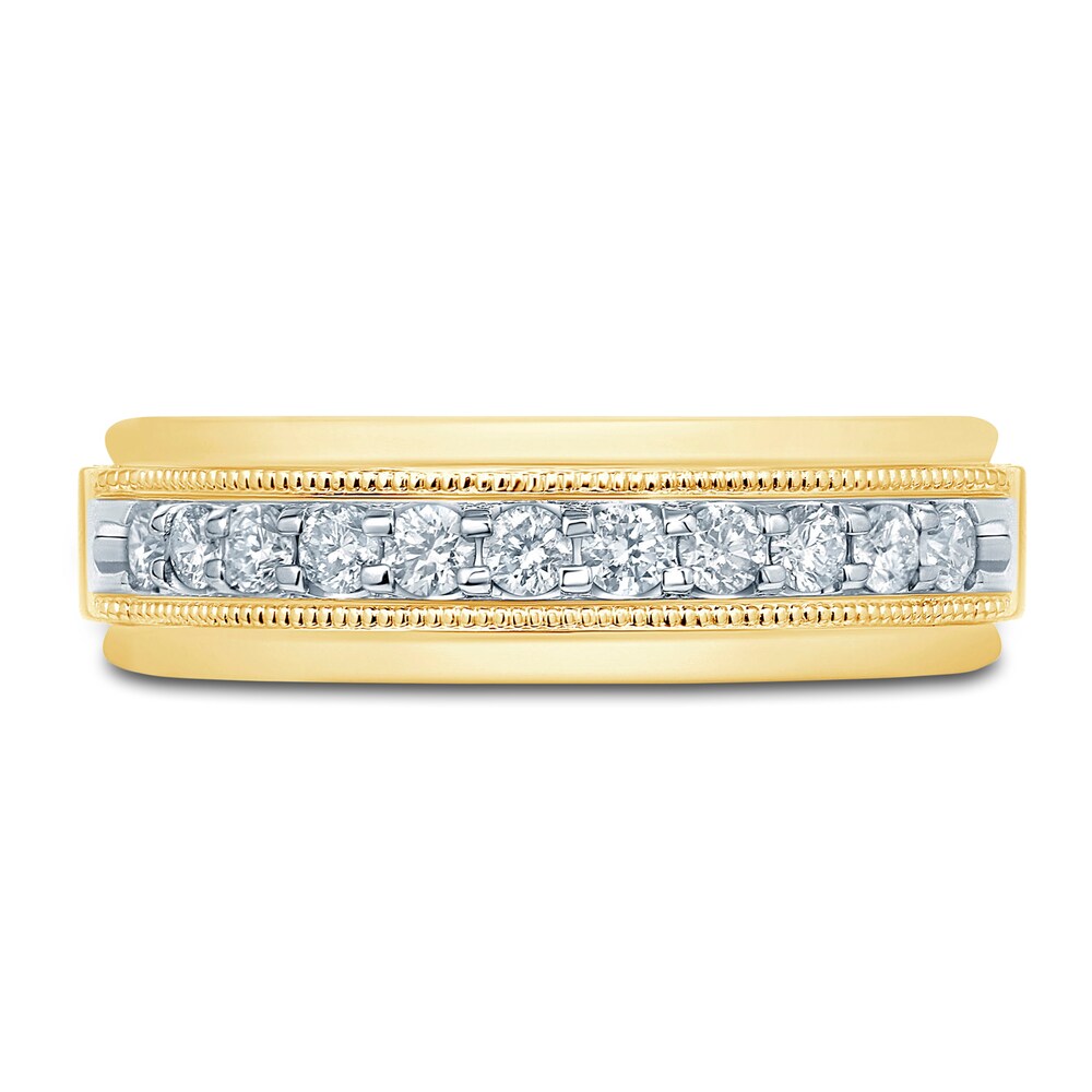 Men\'s Diamond Wedding Band 1/2 ct tw Round 14K Yellow Gold IH1Ptde5