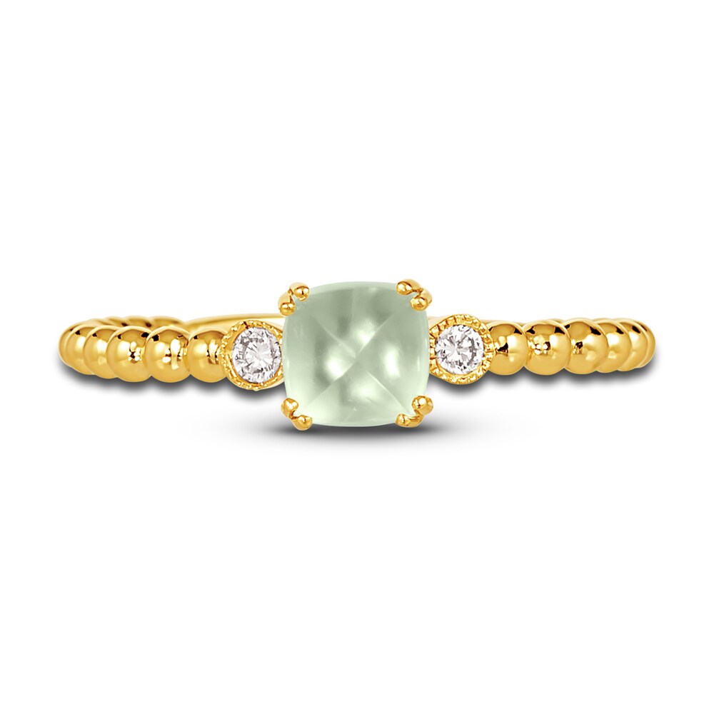 Le Vian Natural Prehnite Ring 1/20 ct tw Diamonds 14K Honey Gold IOpN0qHW