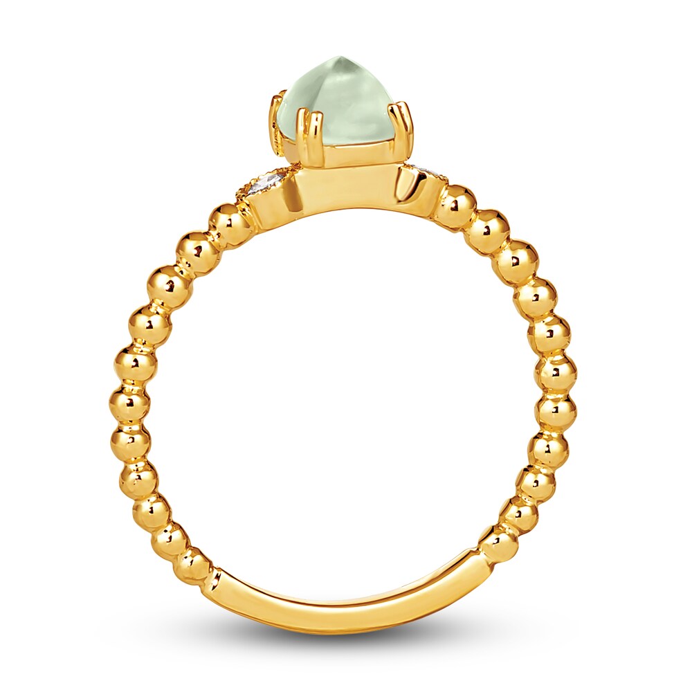 Le Vian Natural Prehnite Ring 1/20 ct tw Diamonds 14K Honey Gold IOpN0qHW