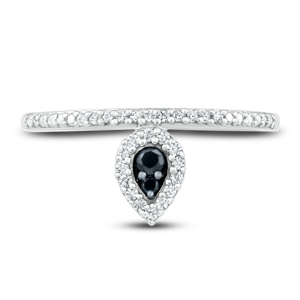 Black Diamond Promise Ring 1/5 ct tw Round 10K White Gold IP9hXL8O