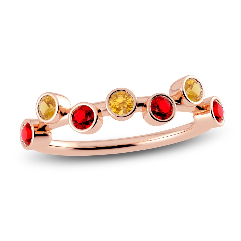 Juliette Maison Natural Citrine & Natural Ruby Ring 10K Rose Gold IY7rZivE [IY7rZivE]