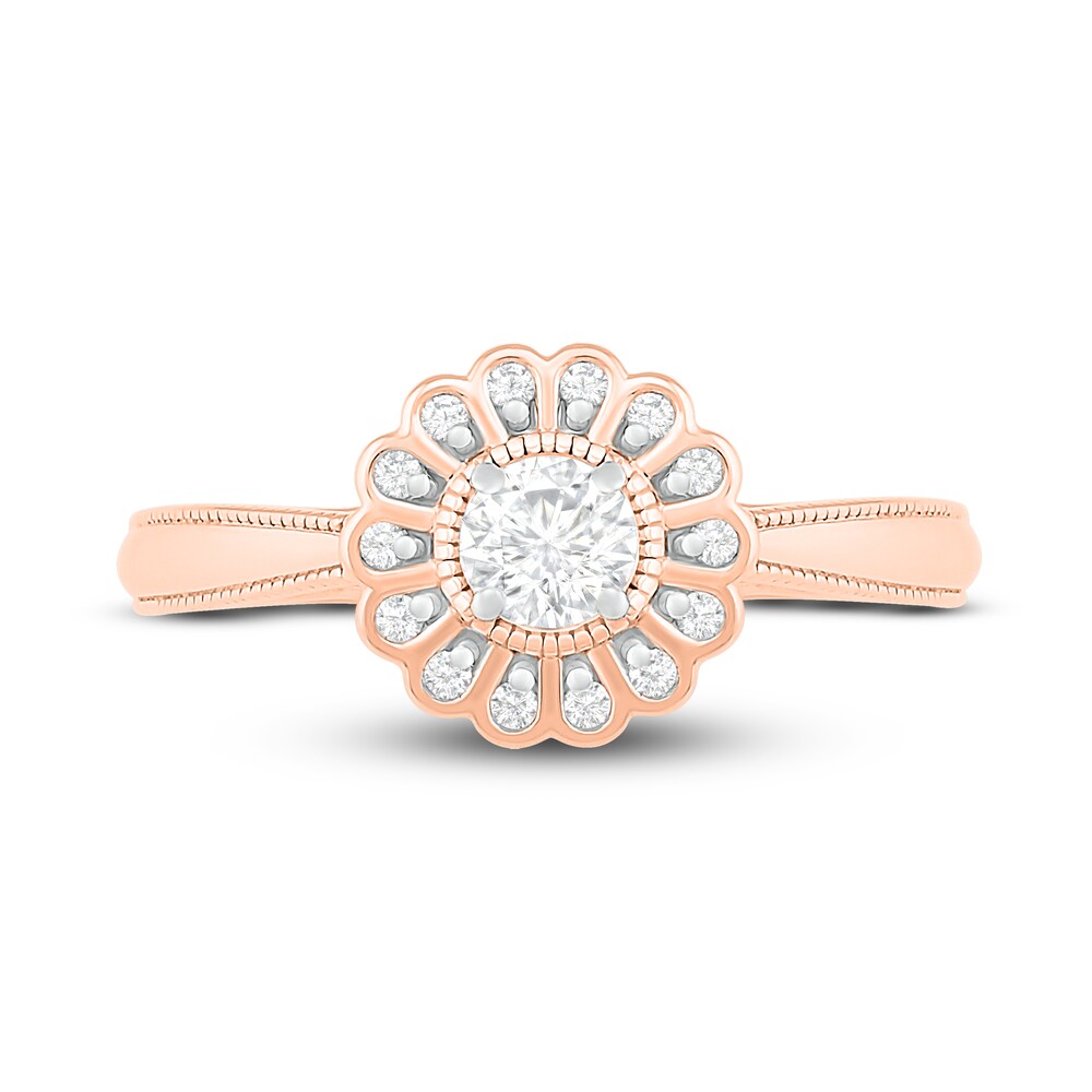 Diamond Ring 1/3 ct tw Round 14K Rose Gold IZr6WKwj