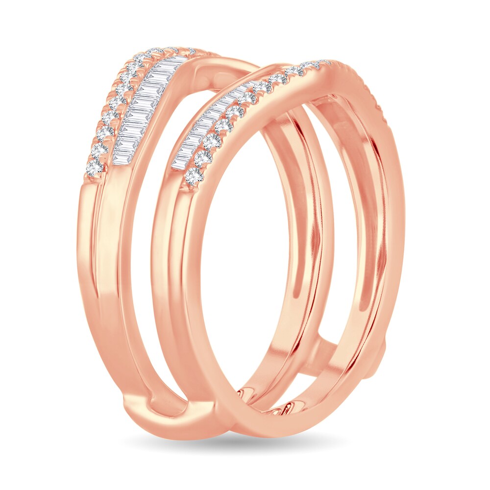 Diamond Enhancer Ring 1/2 ct tw Round/Baguette 14K Rose Gold IbV7voqU