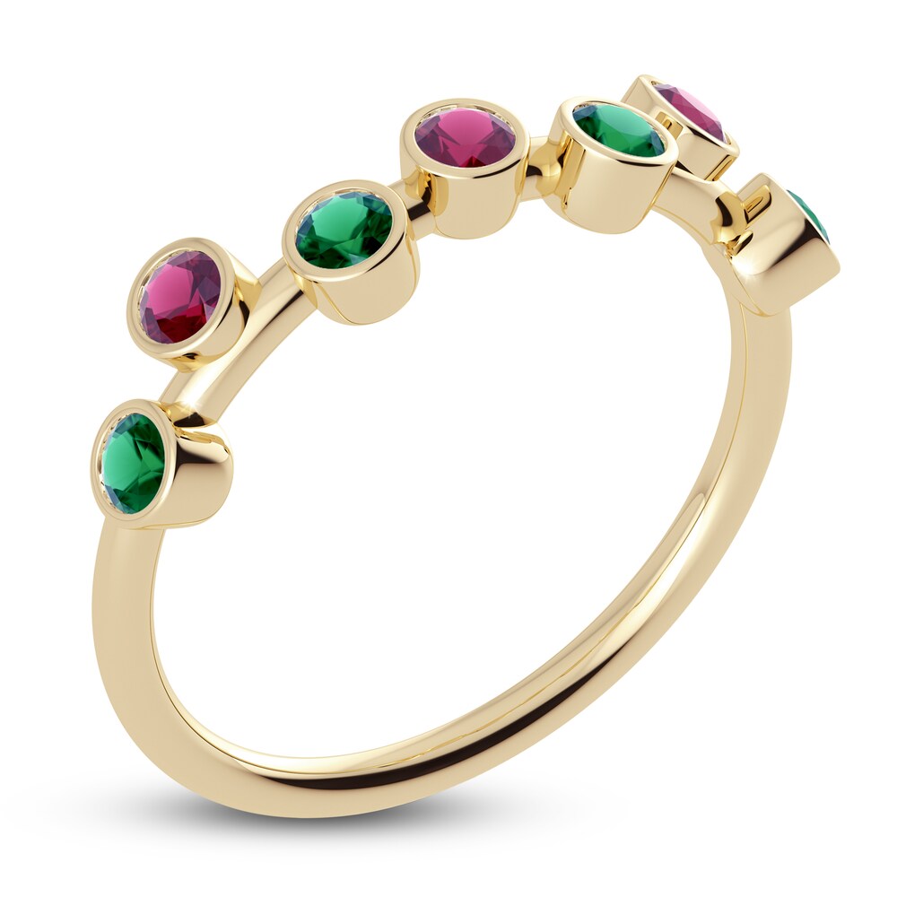 Juliette Maison Natural Emerald & Natural Rhodolite Garnet Ring 10K Yellow Gold IgzbjqVX