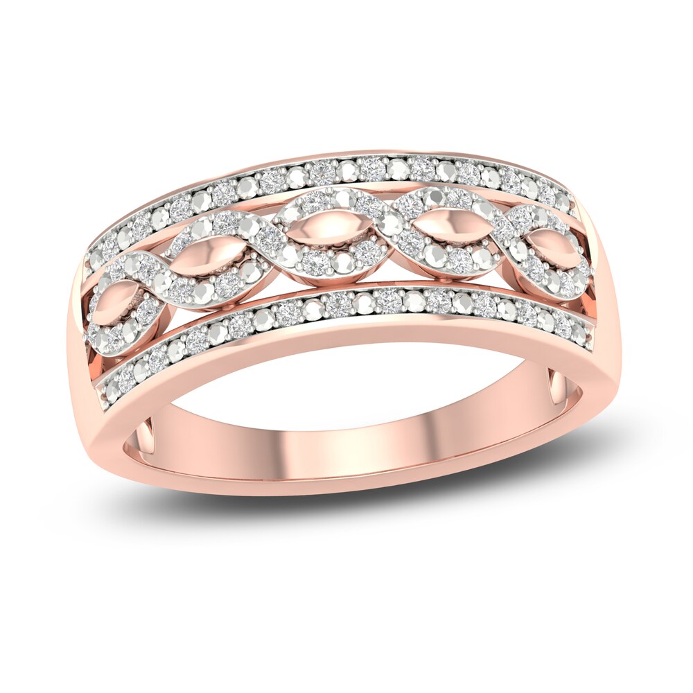 Diamond Wedding Band 1/8 ct tw Round 14K Rose Gold IhyNeK4p [IhyNeK4p]