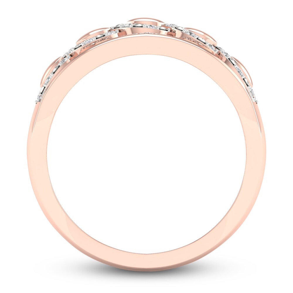 Diamond Wedding Band 1/8 ct tw Round 14K Rose Gold IhyNeK4p