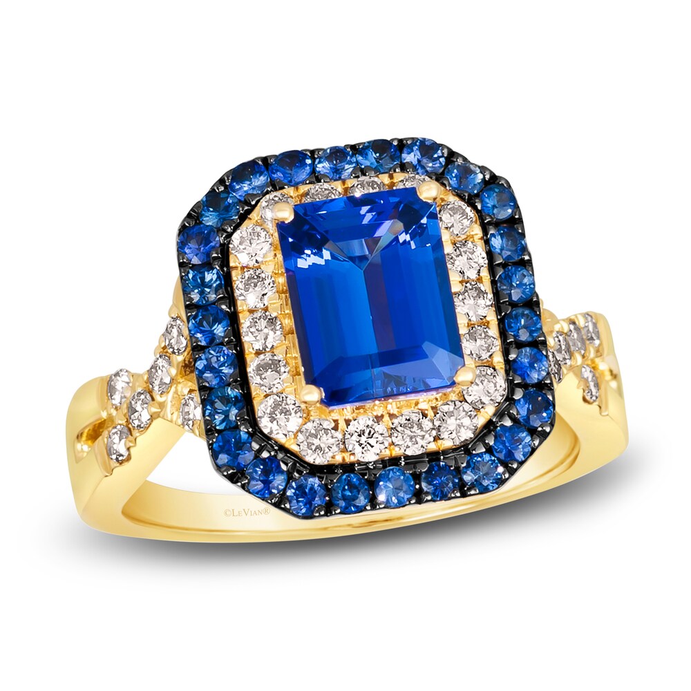 Le Vian Natural Tanzanite & Natural Sapphire Ring 1/2 ct tw Diamonds 14K Honey Gold Ir5XNVXQ