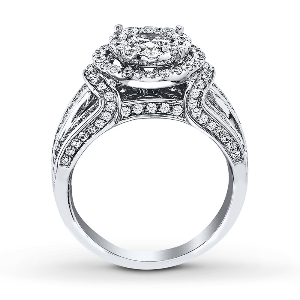 Diamond Engagement Ring 1-1/2 ct tw Round-cut 14K White Gold IxDsDzXG