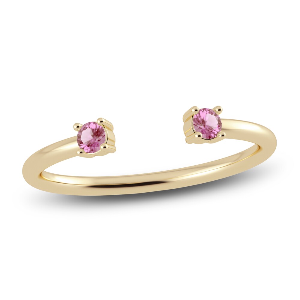 Juliette Maison Natural Pink Tourmaline Cuff Ring 10K Yellow Gold IzeGUGxm