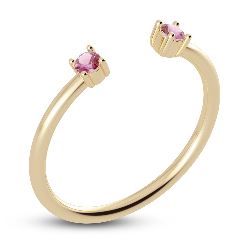 Juliette Maison Natural Pink Tourmaline Cuff Ring 10K Yellow Gold IzeGUGxm