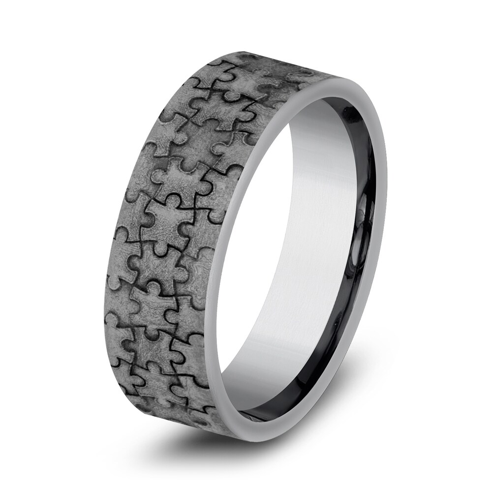 Men\'s Puzzle Wedding Band Tantalum 7.0mm J083dv2y