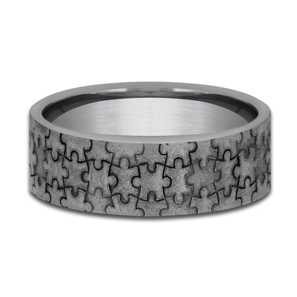 Men\'s Puzzle Wedding Band Tantalum 7.0mm J083dv2y