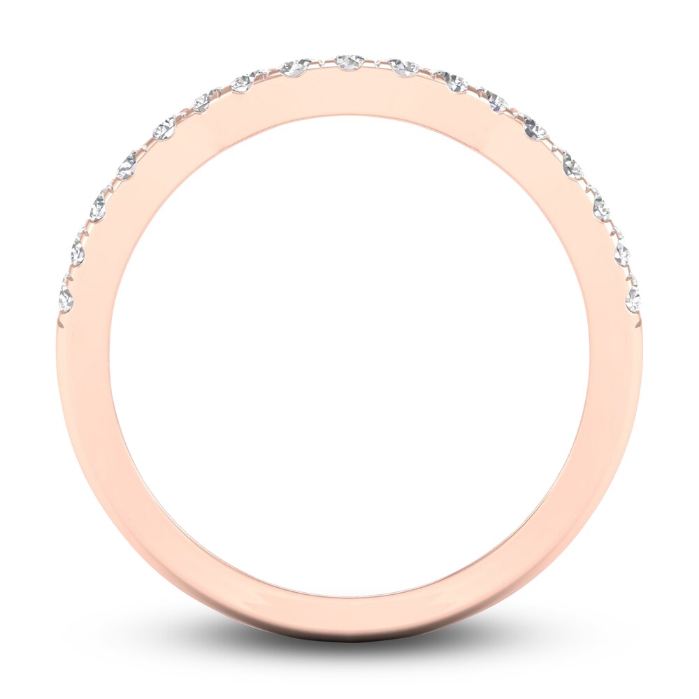 Diamond Contour Wedding Band 1/3 ct tw Round 14K Rose Gold JAr6tDQ5