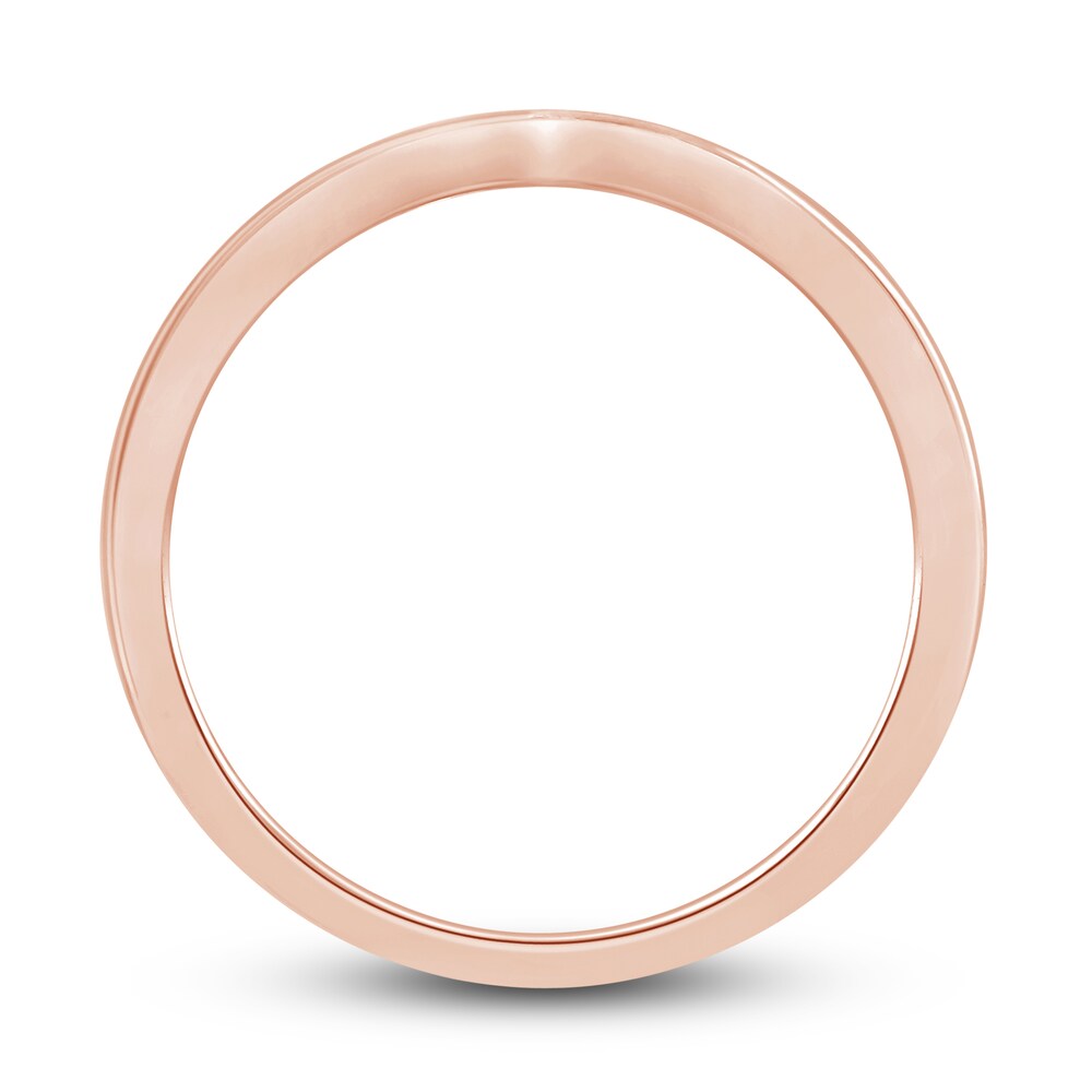 Diamond Contour Wedding Band 1/4 ct tw Round 14K Rose Gold JDwcGa8o