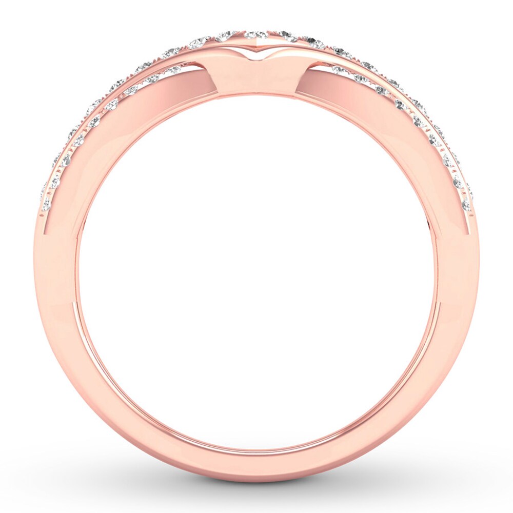 Diamond Contour Ring 1/3 carat tw Round 10K Rose Gold JHajYVpJ