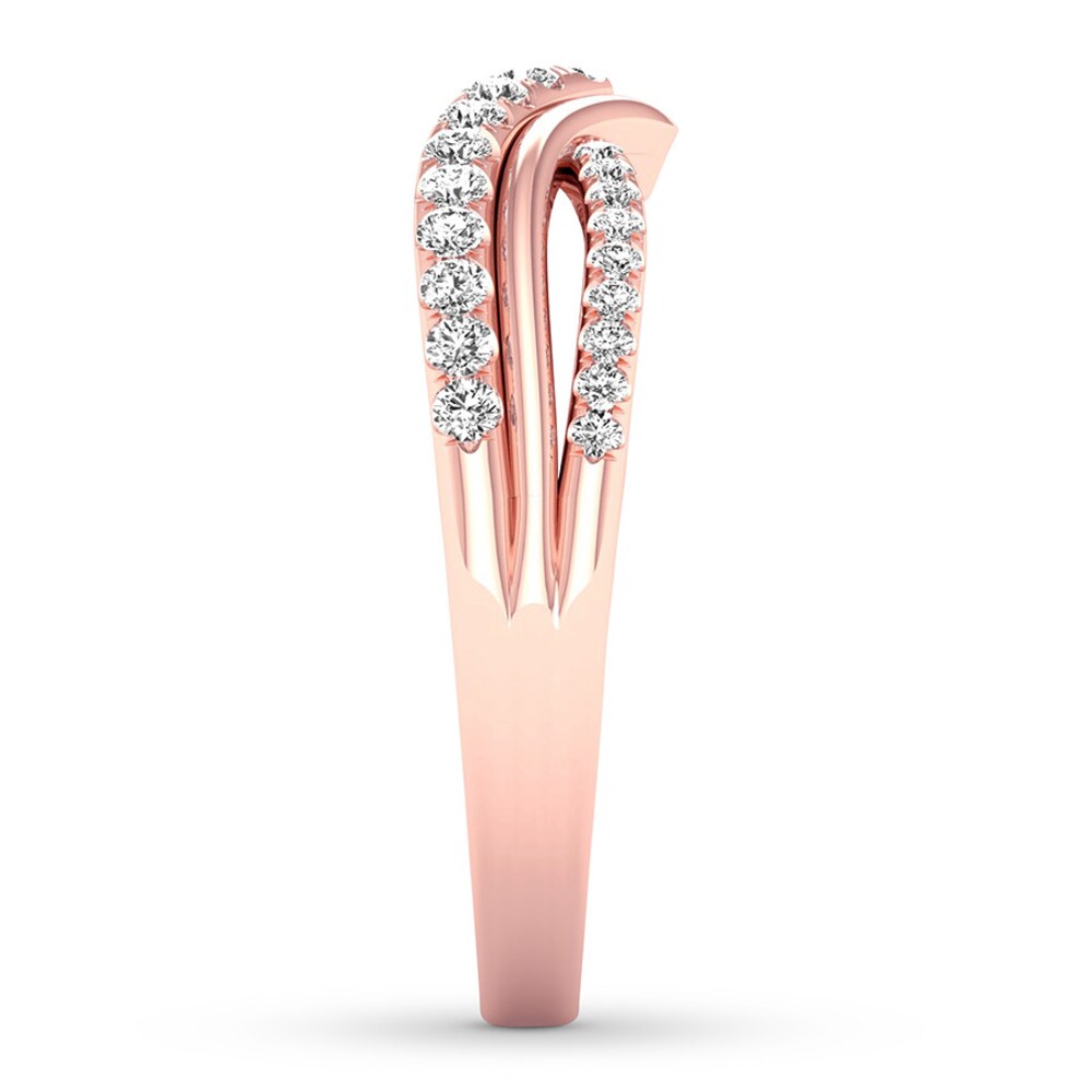 Diamond Contour Ring 1/3 carat tw Round 10K Rose Gold JHajYVpJ