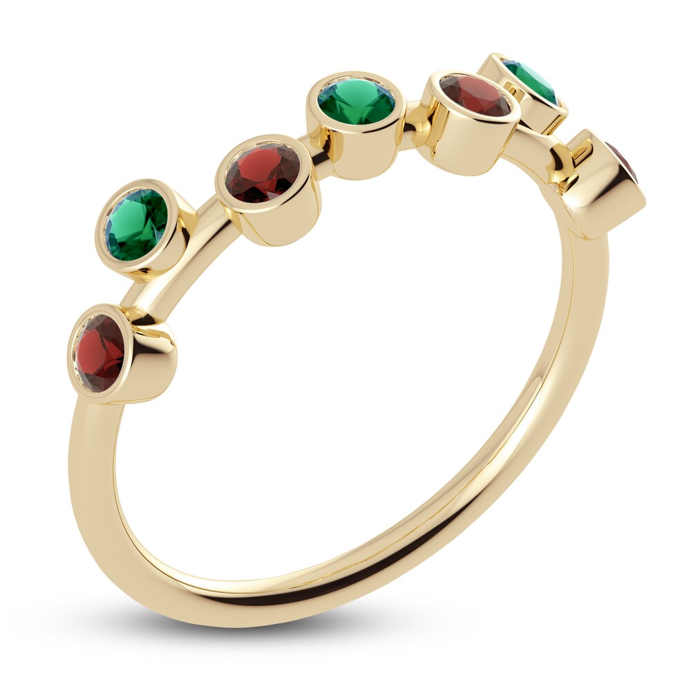 Juliette Maison Natural Emerald & Natural Garnet Ring 10K Yellow Gold JWCm7vlN