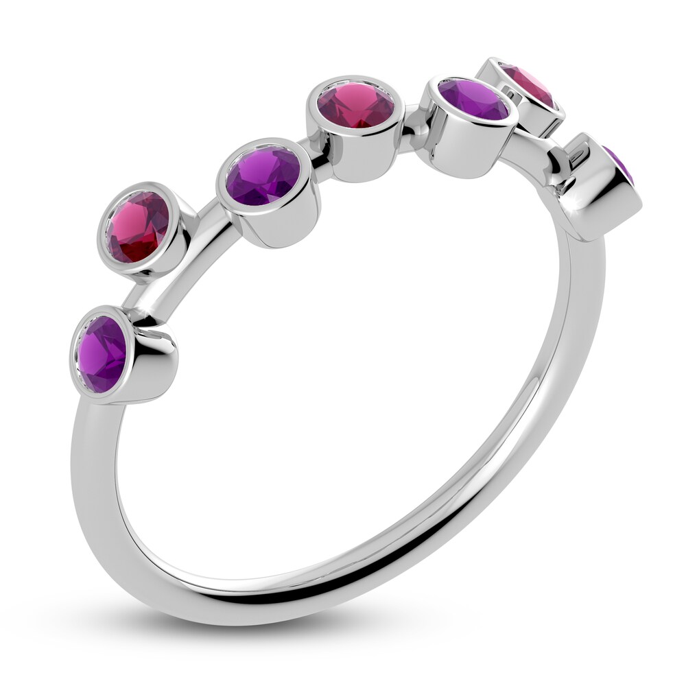 Juliette Maison Natural Rhodolite Garnet & Natural Amethyst Ring 10K White Gold JWNyhvBA