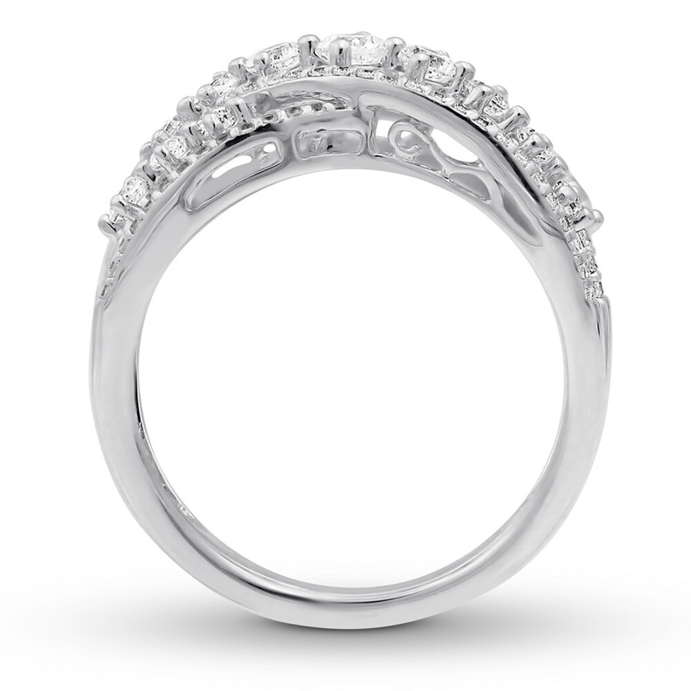 Diamond Ring 1 carat tw Round-cut 14K White Gold JX9ocgWV