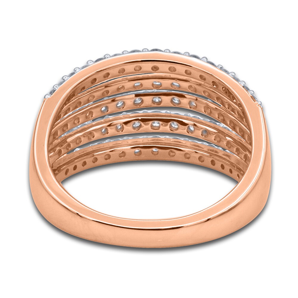 Diamond 5-Row Anniversary Band 1 ct tw Round 14K Rose Gold Jdz80Cyc