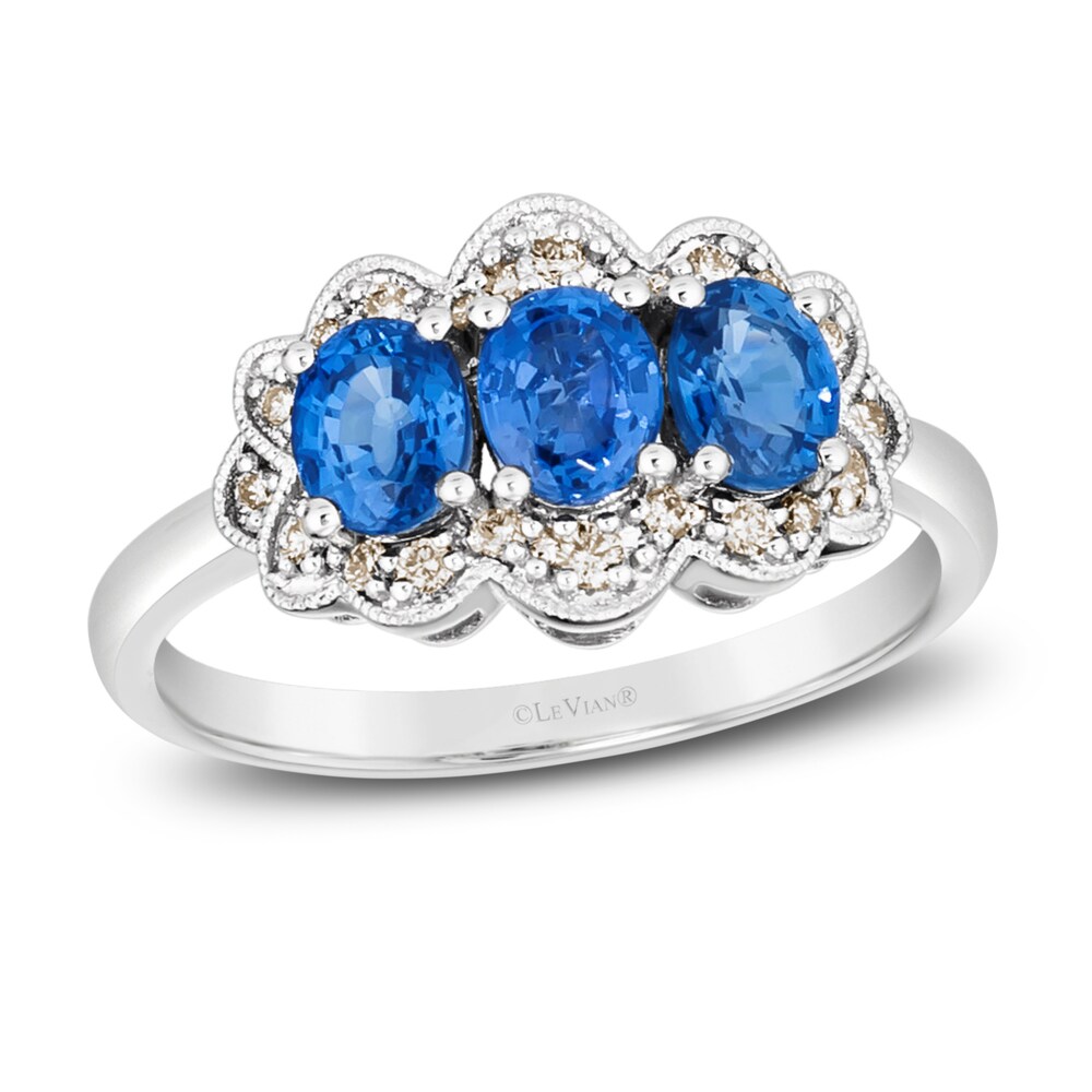 Le Vian Natural Blue Sapphire Ring 1/6 ct tw Diamonds 14K Vanilla Gold Jf6xwk1v